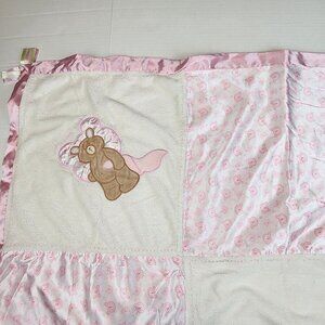 Gund Bear  Tales collection pink white baby blanket  58597